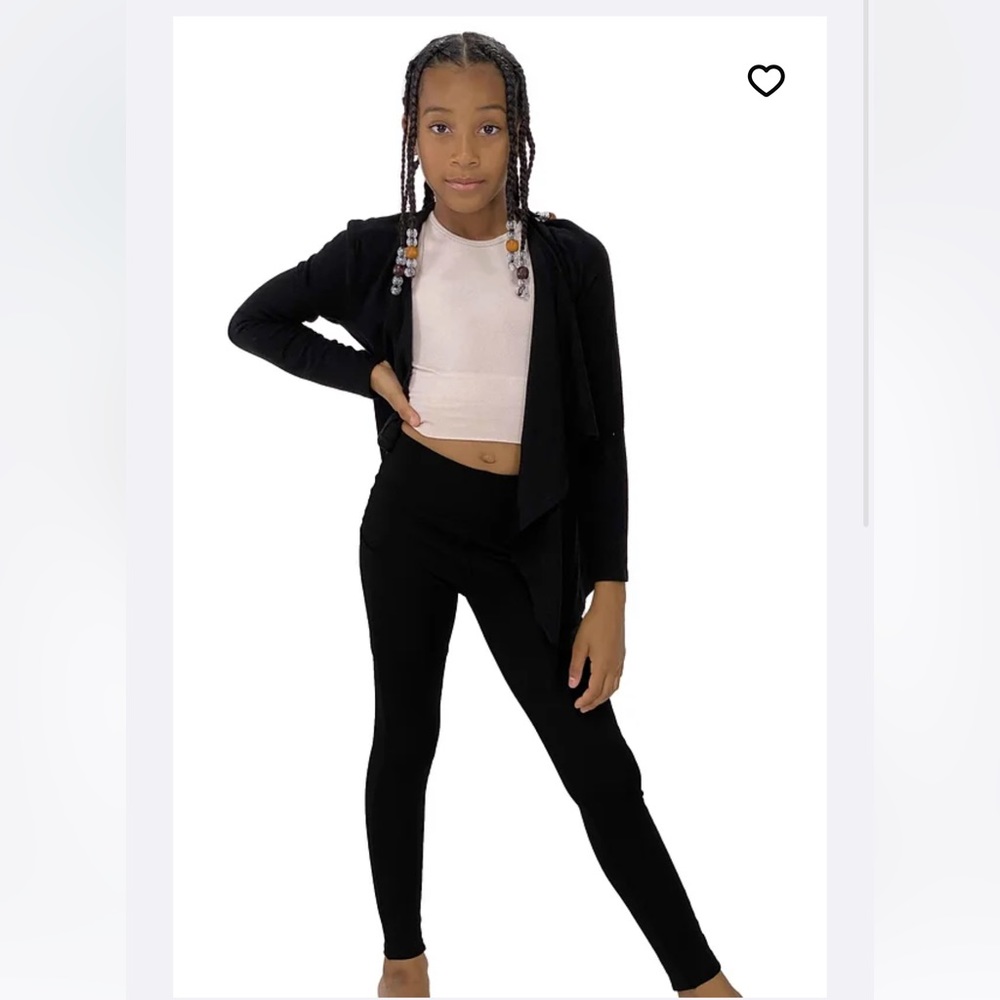 Fornia Fleece Lined Black Leggings, Size 4-6X